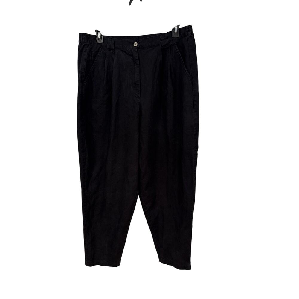 Vintage Fashion Bug Microfiber Pants Womens Size 18/20 Black Pull On Pockets